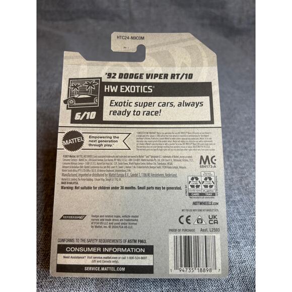 Hot Wheels Dodge Vipers 2 Cars SRT10 ACR and RT/10 - Picture 4 of 7